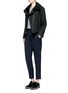 Figure View - Click To Enlarge - VINCE - Shearling collar moto jacket