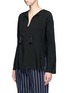 Front View - Click To Enlarge - VINCE - Plunge V-neck stretch wool festival top