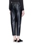 Back View - Click To Enlarge - VINCE - Tuck pleat lambskin leather pants