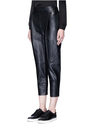 Front View - Click To Enlarge - VINCE - Tuck pleat lambskin leather pants