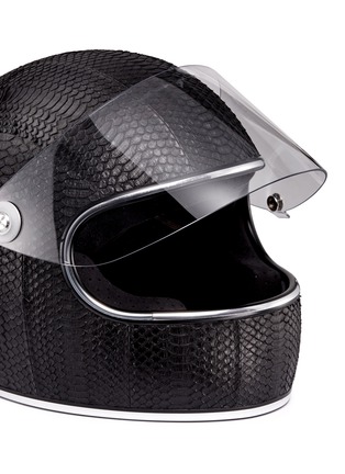 Detail View - Click To Enlarge - ELISABETH WEINSTOCK - 'California' water snake leather motorcycle helmet