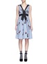 Main View - Click To Enlarge - MARC JACOBS - Flocked floral print gingham poplin bow dress