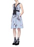 Figure View - Click To Enlarge - MARC JACOBS - Flocked floral print gingham poplin bow dress
