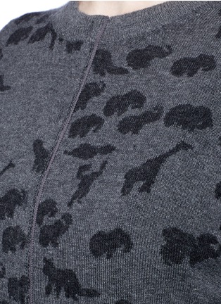 Detail View - Click To Enlarge - MARC JACOBS - Animal intarsia cashmere knit sweater