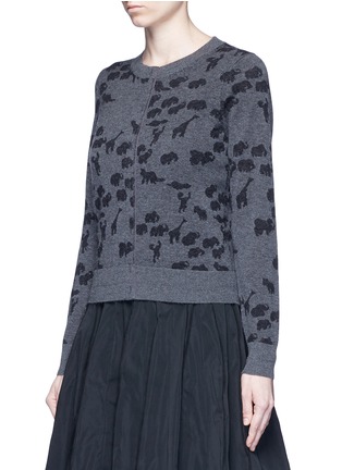 Front View - Click To Enlarge - MARC JACOBS - Animal intarsia cashmere knit sweater