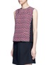 Front View - Click To Enlarge - MARC JACOBS - Vintage diamond print silk sleeveless blouse