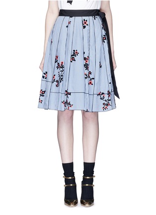 Main View - Click To Enlarge - MARC JACOBS - Floral gingham print flared skirt