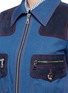 Detail View - Click To Enlarge - MARC JACOBS - Oversized suede patchwork cropped denim zip jacket