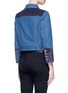 Back View - Click To Enlarge - MARC JACOBS - Oversized suede patchwork cropped denim zip jacket