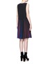 Back View - Click To Enlarge - MARC JACOBS - Stripe pleat silk V-neck shift dress