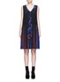 Main View - Click To Enlarge - MARC JACOBS - Stripe pleat silk V-neck shift dress