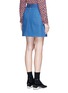 Back View - Click To Enlarge - MARC JACOBS - Suede patchwork zip denim skirt