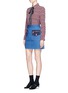 Figure View - Click To Enlarge - MARC JACOBS - Suede patchwork zip denim skirt