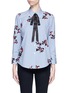 Main View - Click To Enlarge - MARC JACOBS - Satin tie flocked floral print gingham shirt