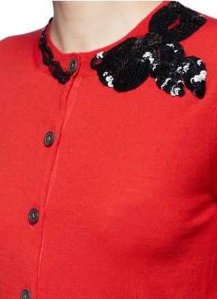 Detail View - Click To Enlarge - MARC JACOBS - Sequin bow embellished wool cardigan