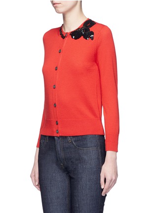 Front View - Click To Enlarge - MARC JACOBS - Sequin bow embellished wool cardigan