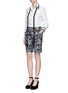 Figure View - Click To Enlarge - MARC JACOBS - Flocked animal print glen plaid wool shorts