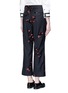 Back View - Click To Enlarge - MARC JACOBS - Floral flock velvet pinstripe pants