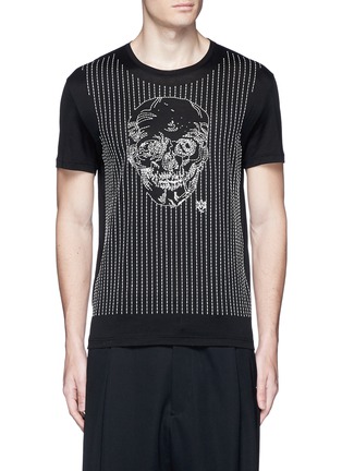 Main View - Click To Enlarge - ALEXANDER MCQUEEN - Skull stitch embroidery T-shirt
