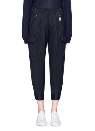 Main View - Click To Enlarge - STELLA MCCARTNEY - Zip cuff cropped cargo wool pants