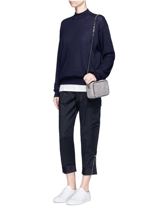 Figure View - Click To Enlarge - STELLA MCCARTNEY - Zip cuff cropped cargo wool pants