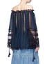 Back View - Click To Enlarge - CHLOÉ - Embroidered trim off-shoulder top