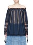Main View - Click To Enlarge - CHLOÉ - Embroidered trim off-shoulder top