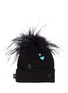 Figure View - Click To Enlarge - PIERS ATKINSON - Crystal bug embellished feather pompom beanie