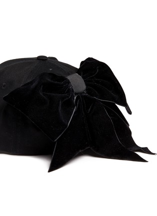 Detail View - Click To Enlarge - PIERS ATKINSON - Velvet bow baseball cap