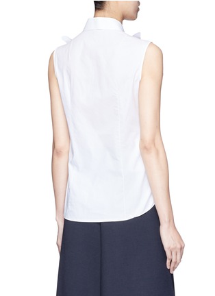 Back View - Click To Enlarge - DELPOZO - Starched floral appliqué poplin sleeveless shirt