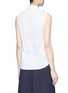 Back View - Click To Enlarge - DELPOZO - Starched floral appliqué poplin sleeveless shirt