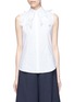 Main View - Click To Enlarge - DELPOZO - Starched floral appliqué poplin sleeveless shirt
