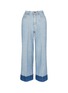 Main View - Click To Enlarge - CÉDRIC CHARLIER - Contrast trim cropped wide leg jeans