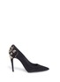 Main View - Click To Enlarge - RENÉ CAOVILLA - 'Deollette' crystal faux pearl embellished suede pumps