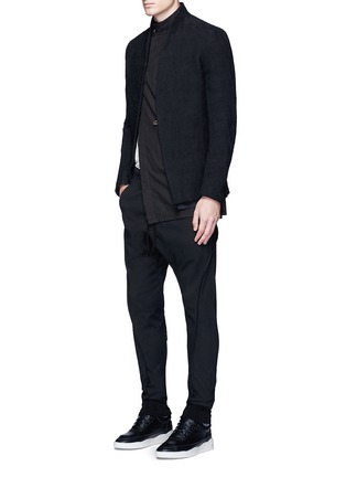 Figure View - Click To Enlarge - SONG FOR THE MUTE - Slim fit raw seam neoprene track pants