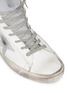Detail View - Click To Enlarge - GOLDEN GOOSE - 'Francy' distressed metallic suede leather high top sneakers