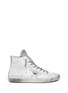 Main View - Click To Enlarge - GOLDEN GOOSE - 'Francy' distressed metallic suede leather high top sneakers