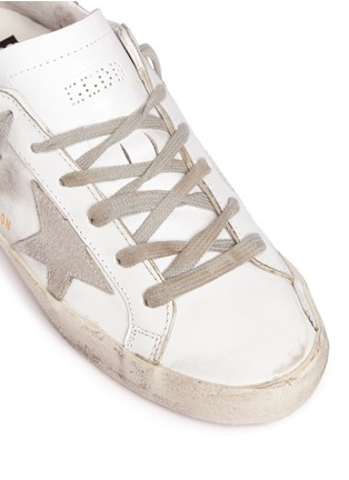 Detail View - Click To Enlarge - GOLDEN GOOSE - 'Superstar' limited edition metallic crystal distressed leather sneakers