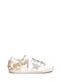 Main View - Click To Enlarge - GOLDEN GOOSE - 'Superstar' limited edition metallic crystal distressed leather sneakers