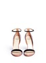 Front View - Click To Enlarge - FRANCESCO RUSSO - Patent trim snakeskin leather sandals