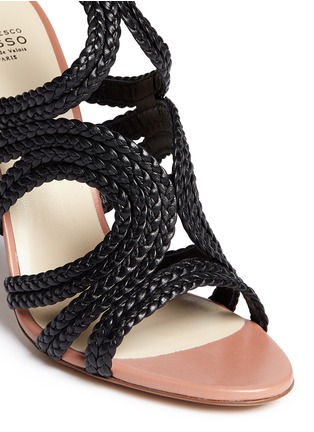 Detail View - Click To Enlarge - FRANCESCO RUSSO - Braided leather sandals