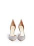 Front View - Click To Enlarge - FRANCESCO RUSSO - Suede snakeskin leather d'Orsay pumps