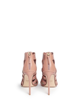 Back View - Click To Enlarge - FRANCESCO RUSSO - Caged kid leather sandal booties