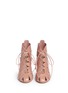 Front View - Click To Enlarge - FRANCESCO RUSSO - Caged kid leather sandal booties