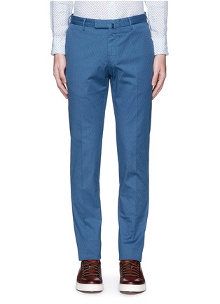 Main View - Click To Enlarge - INCOTEX - Slim fit cotton jacquard pants