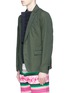 Front View - Click To Enlarge - SACAI - Ruffle underlay Cavalry twill blazer