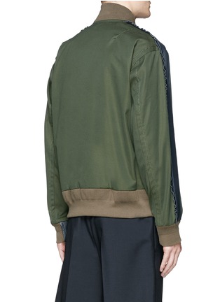 Back View - Click To Enlarge - SACAI - 'Paradise Garage' embroidery leather trim bomber jacket