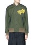 Main View - Click To Enlarge - SACAI - 'Paradise Garage' embroidery leather trim bomber jacket