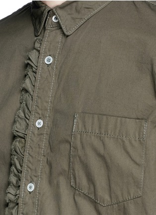 Detail View - Click To Enlarge - SACAI - Ruffle rib waist cotton shirt