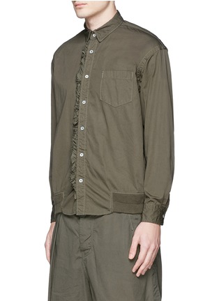 Front View - Click To Enlarge - SACAI - Ruffle rib waist cotton shirt